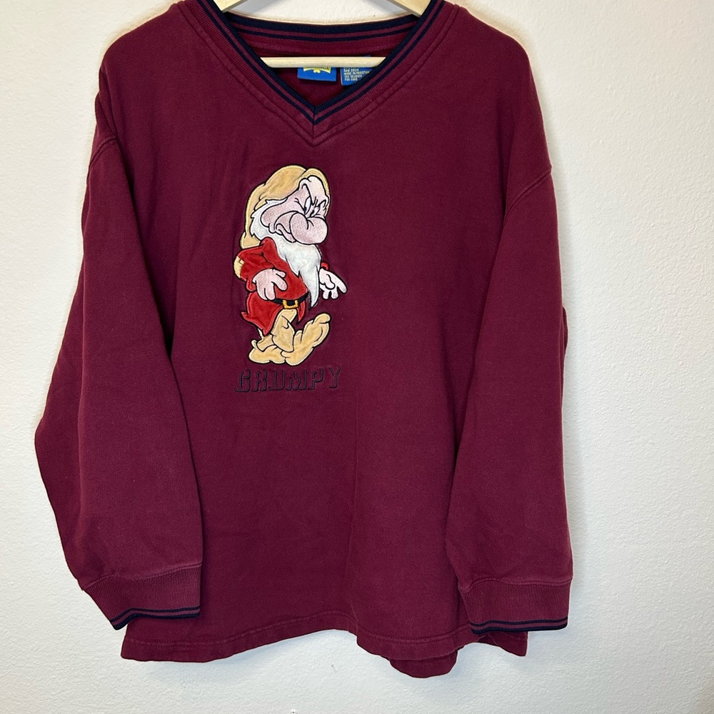 Disney Classics Maroon Grumpy Embroidered Sweatshirt